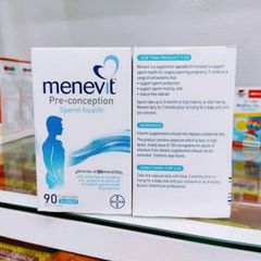 Viên uống Hỗ Trợ Sinh Sản cho Nam Giới - Menevit Pre-conception Sperm Health 30 & 90 viên - Tăng Tỷ Lệ Thụ Thai Tự Nhiên - S/P Chuẩn Úc