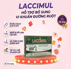 Men Tiêu Hóa Giúp Cân Bằng Hệ Vi Khuẩn Đường Ruột LACCIMUL- Hộp 20 ống.