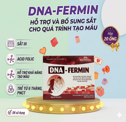 DNA_FERMIN Hỗ Trợ Bổ Sung Sắt Cho Mẹ và Bé Nhỏ- Hộp 20 Ống.