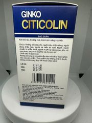 Viên bổ não GINKO CITICOLIN hỗ trợ hoạt huyết, tang cường tuần hoàn máu não hộp 60 viên