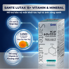 Viên uống Sante Lutax 15+ Vitamin & Mineral - Hỗ trợ bảo vệ mắt khỏi tác hại từ ánh sáng xanh (9 vỉ x 10 viên)