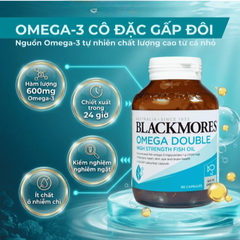 Viên hỗ trợ cho tim, mắt và da Blackmores Omega Double High Strength Fish Oil (90 viên)