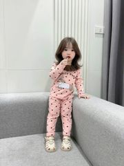Bộ thun dài tay hello kitty puppy hoa nhí cổ bèo xinh xắn điệu đà co giãn dễ thương thu đông phong cách hàn quốc cho bé gái