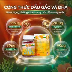 Giúp bổ não Dầu gấc viên nang Vinaga - DHA (100 viên)