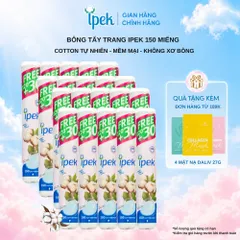 Combo 20 bông tẩy trang Ipek 150 miếng chính hãng mềm mịn bông cotton 20X150 miếng