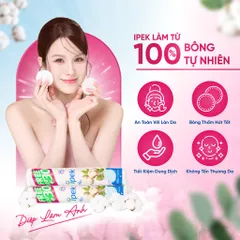 Combo 4 bông tẩy trang cotton Ipek 150 miếng tròn mềm mịn bông tự nhiên không xơ(4 cây x150 miếng)