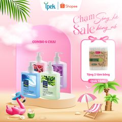 (Tặng tăm bông) Combo 4 nước rửa tay làm sạch, kháng khuẩn dưỡng da 500ML AquaVera hương hoa (giao ngẫu nhiên)