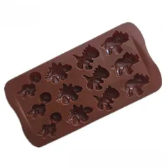Khuôn silicon làm bánh, rau câu, socola, kẹo dẻo 12 con khủng long – Mã số 1566 776479