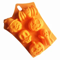 Khuôn silicon làm bánh, rau câu, socola 6 hình Halloween – Mã số 1495 776484