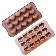 Khuôn silicon làm bánh, rau câu, socola 15 trái tim – Mã số 1531 776489