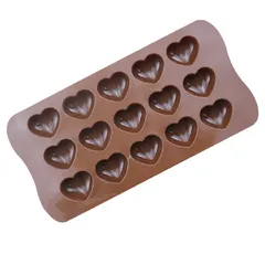 Khuôn silicon làm bánh, rau câu, socola 15 trái tim – Mã số 1531 776489