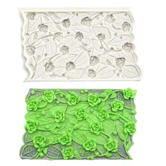 Khuôn silicon làm viền bánh, rau câu hoa hồng cành – Mã số 1911 776510