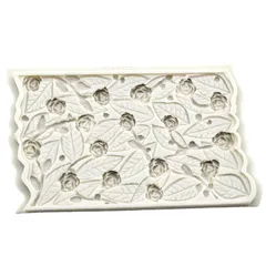 Khuôn silicon làm viền bánh, rau câu hoa hồng cành – Mã số 1911 776510