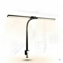 Đèn LED Kẹp Bàn Máy Tính Double Head Desk Lamp – 24W, Có Remote Điều Khiển 776612
