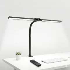 Đèn LED Kẹp Bàn Máy Tính Double Head Desk Lamp – 24W, Có Remote Điều Khiển 776612