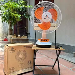 Quạt bàn tích điện, có sạc điện thoại, có đèn chạy điện 220v 12 inch hãng EASY POWER 776633