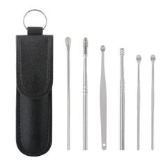 SET 6 Dụng Cụ Lấy Ráy Tai Bằng Thép Không Gỉ Kèm Túi Đựng Dụng Cụ Vệ Sinh Tai Dành Cho Gia Đình 776654