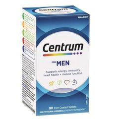 Viên uống Vitamin tổng hợp dành cho Nam giới dưới 50 tuổi Centrum for Men 90 viên - Bổ sung dinh dưỡng cần thiết cho sức khỏe Nam giới - S/P Chuẩn Úc