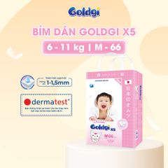 Tã Dán Goldgi X5 cải tiến mới siêu mỏng nhẹ nhàng, lưng thun co giãn tốt đủ size