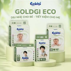 Bỉm quần Goldgi Eco mỏng nhẹ, siêu khô thoáng tiết kiệm cho mẹ, bảo vệ bé mỗi ngày - hàng chính hãng