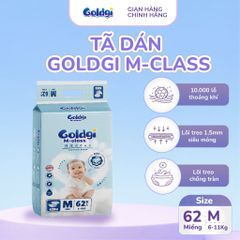 Tã dán Goldgi M-class mỏng nhẹ, siêu khô thoáng hạ nhiệt cho mùa hè đủ size chính hãng