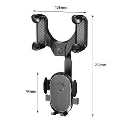 Giá Đỡ Điện Thoại Di Động Ô Tô Xoay 360 độ, Gắn Gương Chiếu Hậu Xe Hơi 12,3cm x 23,5cm x 9,5cm 