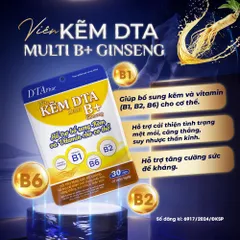 Combo Viên Uống DTA Hỗ Trợ Tăng Đề Kháng – Vitamin C & Kẽm kết hợp Vitamin nhóm B + Nhân sâm (30 ngày)