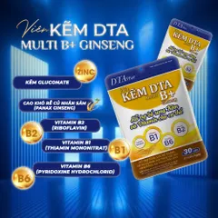 Combo Viên Uống DTA Hỗ Trợ Tăng Đề Kháng – Vitamin C & Kẽm kết hợp Vitamin nhóm B + Nhân sâm (30 ngày)