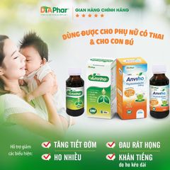 Siro uống Anviho hỗ trợ giảm ho ấm họng giúp giảm tăng tiết đờm do ho nhiều Chai 100ml 776753