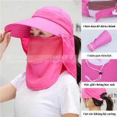 Mũ Chống Nắng Clover Nhật Bản 360° 4WAY UPF50+ Hàng Nhật Nội Địa - Che Kín Mặt Cổ, Chống Tia UV Toàn Diện