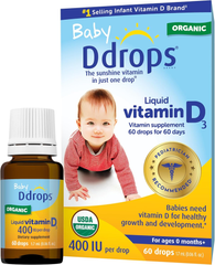Bổ sung Vitamin D cho trẻ sơ sinh Baby Ddrops Vitamin D3 400IU 60 drops