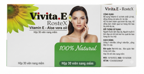 VIÊN UỐNG ĐẸP DA VIVITA.E ROSTEX HỘP 100 VIÊN NANG MỀM