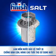 Muối làm mềm nước Finish Salt 1kg cho máy rửa bát giảm cặn vôi