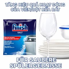 Muối làm mềm nước Finish Salt 1kg cho máy rửa bát giảm cặn vôi