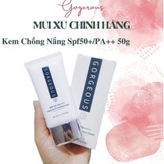 Kem chống nắng múi xù gorgeous trắng da, nâng tone, chống nước lâu trôi tuýp SPF50+PA+++