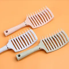 Lược Chải Tóc Tạo Kiểu ABS Thiết Kế Vòng Vung Làm Xoăn Phồng Bọc Đầu Massage, Lược Chải Tóc Gỡ Rối Tạo Phồng Tóc
