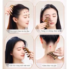 Lược gỗ Đàn Hương Xanh chống rụng tóc, mát xa da đầu dành cho cả nam và nữ