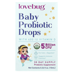 Men vi sinh Lovebug Drops Organic chứa 5 tỉ lợi khuẩn cho bé 0 - 24 tháng tuổi 0.34fl oz(10ml)