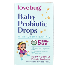 Men vi sinh Lovebug Drops Organic chứa 5 tỉ lợi khuẩn cho bé 0 - 24 tháng tuổi 0.34fl oz(10ml)