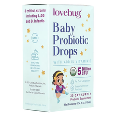 Men vi sinh Lovebug Drops Organic chứa 5 tỉ lợi khuẩn cho bé 0 - 24 tháng tuổi 0.34fl oz(10ml)