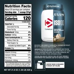 Bột protein whey thủy phân Dymatize ISO100, hương vị bánh quy và kem, 20 khẩu phần