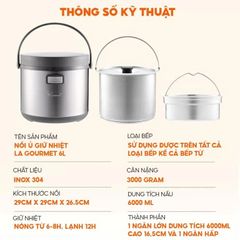 Nồi ủ giữ nhiệt La gourmet 6L – 267788