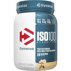 Bột protein whey thủy phân Dymatize ISO100, hương vani cao cấp, 20 khẩu phần
