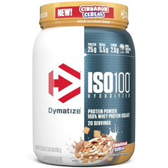 Bột protein whey thủy phân Dymatize ISO100, 25g protein, ngũ cốc hương quế, 20 khẩu phần