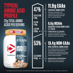 Bột protein whey thủy phân Dymatize ISO100, 25g protein, ngũ cốc hương quế, 20 khẩu phần
