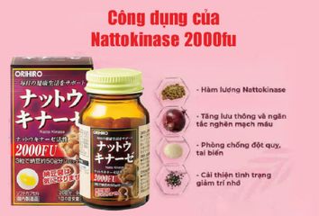 Viên uống hỗ trợ tim mạch Nattokinase 2000FU Orihiro Nhật Bản, hỗ trợ đột quỵ ngừa tai biến mạch máu não