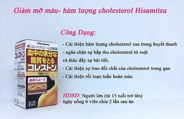 Viên Uống Giảm Mỡ Máu Hisamitsu 168 Viên,  làm giảm nguy cơ đột, quỵ, đau tim, khó thở, huyết áp cao, tai biến mạch máu não