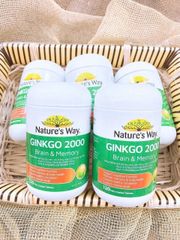 Viên uống Nature's Way Ginkgo 2000 Brain & Memory 120 viên - Cải thiện trí nhớ & sự tập trung & Chức năng nhận thức - S/P Chuẩn Úc