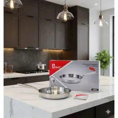 Chảo inox Amey 28cm thiết kế sang trọng, chắc tay, nấu ăn tiện lợi mỗi ngày