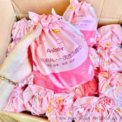 Set 2 Cuộn Khăn Mặt Cuộn Animerry Dùng 1 Lần – Khăn Lau Khô Lau Ướt Tẩy Trang Thiết Kế Túi Rút Tiện Lợi